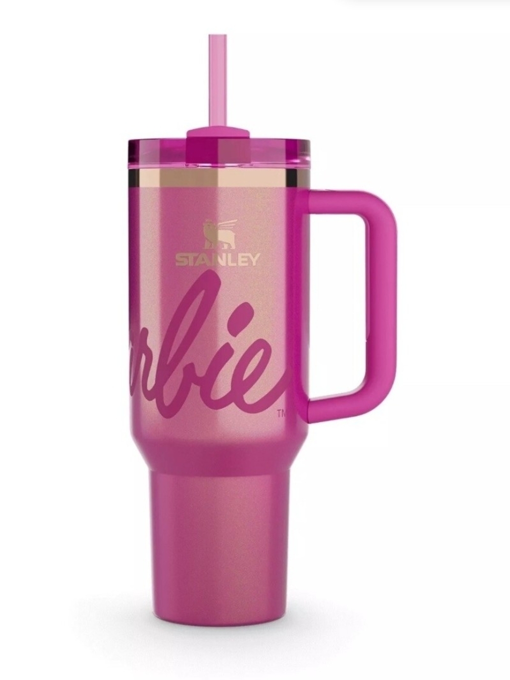 Limited Edition Barbie Hot Pink Stanley Insulated Tumbler with Handle and Straw.